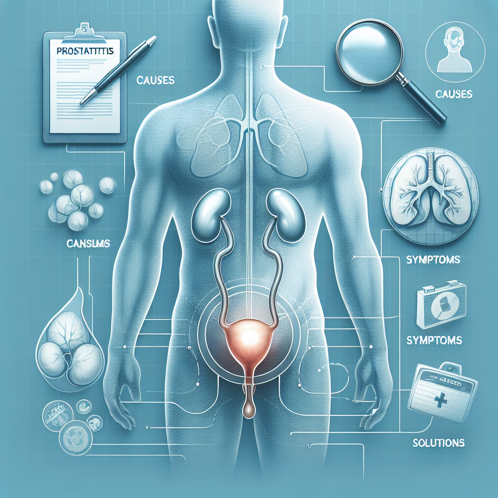 Anatomie mužské pánve s vyznačenou prostatou.