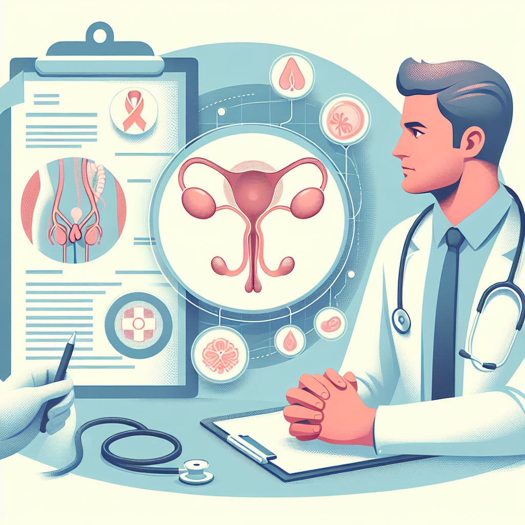 Ilustrace znázorňující různé symptomy, diagnostické metody a léčebné postupy pro prostatitidu.